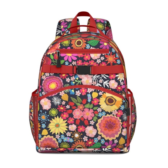 Rustic Country Floral Toddler Backpack Spacious Adjustable Shoulder Straps Chest Buckle Water-resistant Lightweight Bookbag for School and Travel