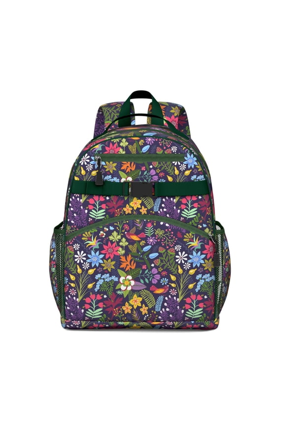 Rustic Country Floral Toddler Backpack Spacious Adjustable Shoulder Straps Chest Buckle Water-resistant Lightweight Bookbag for School and Travel
