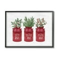 thumbnail image 1 of Rustic Country Jugs Festive Holiday Holly Sprigs Botanical & Floral Graphic Art Framed Art Print Wall Art, 1 of 5
