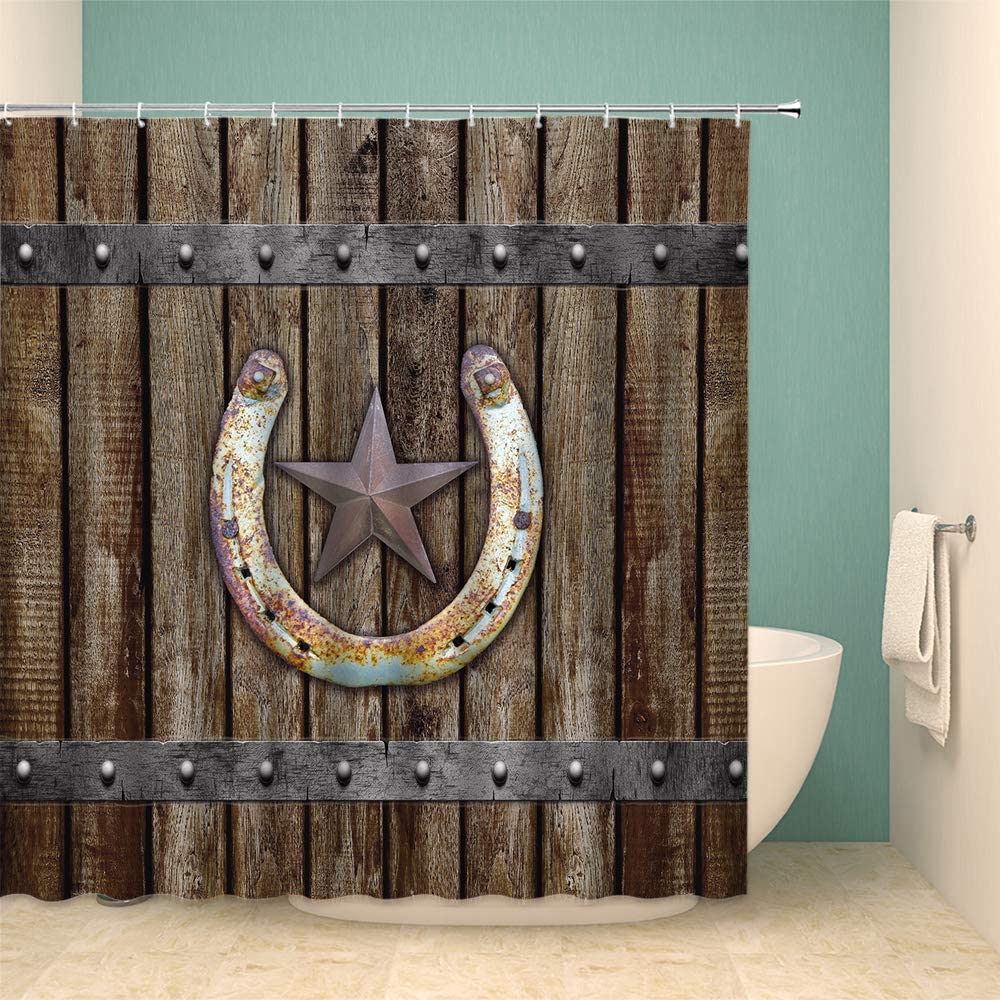 Rustic Country Star Shower Curtains Outhouse Primitive Farmhouse Old