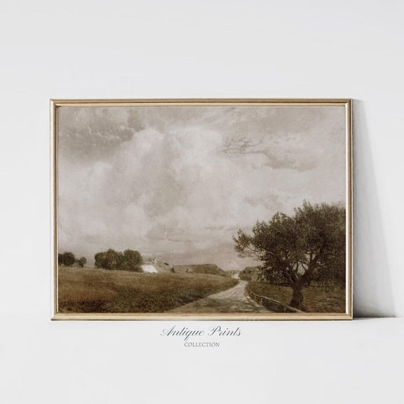 Rustic Country Vintage Wall Art Vintage Landscape Nature Scene Farmhouse Decor Style One, Unframed Paper Print