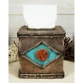 thumbnail image 1 of Rustic Country Western Turquoise Bullseye Faux Branch Wood Tissue Box Cover, 1 of 5