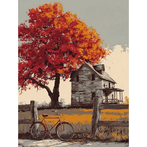Rustic Countryside Cabin Canvas Print Wall Art for Living Room Bedroom Kitchen Dining Room Hallway Home Decor