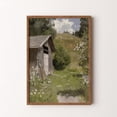 Spring Meadows House Rustic Countryside Landscape Wall Art, Green Spring Meadow Vintage Shed ...