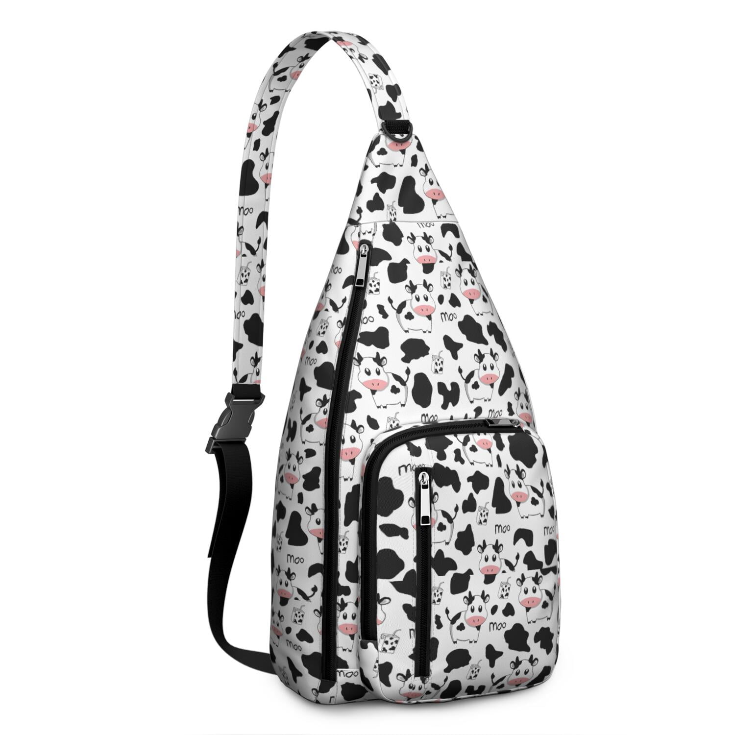 Rustic Cow Lovers Sling Backpack - Farmhouse Canvas Crossbody Bag with ...