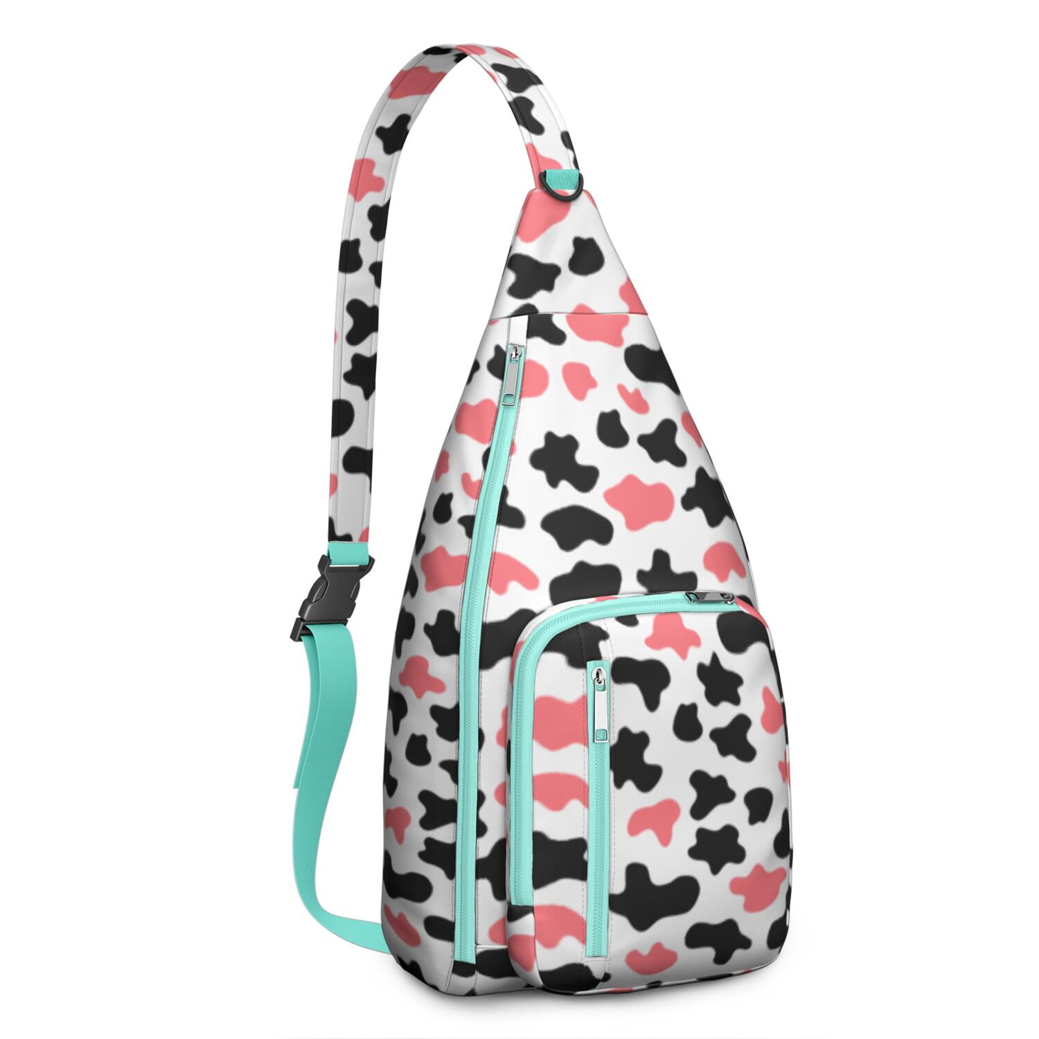 Rustic Cow Print Chest Bag - Vintage Farmhouse Style Sling Bag with Black and White Cattle Pattern, Cute Cartoon Country-Themed Fanny Pack for Animal Lovers (Farm & Nature Inspired)"