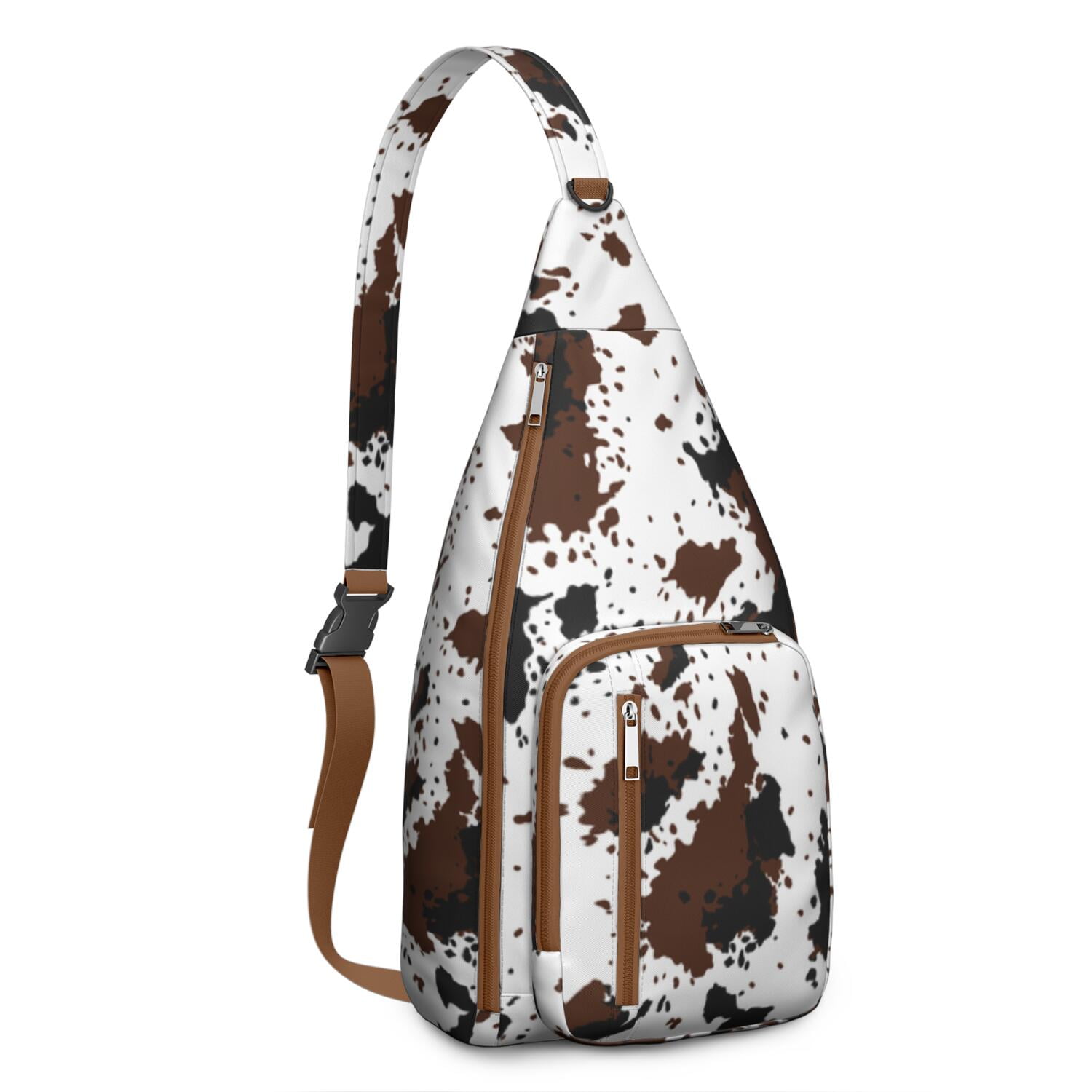 Rustic Cow Print Chest Bag - Vintage Farmhouse Style Sling Bag with Black and White Cattle Pattern, Cute Cartoon Country-Themed Fanny Pack for Animal Lovers (Farm & Nature Inspired)"