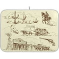thumbnail image 1 of Rustic Cowboy Dish Drying Mat for Kitchen Counter Western Desert Cactus Drying Mats Super Absorbent Reversible Microfiber Kitchen Countertop Protector Dishes Pad Large 18x24 inch, 1 of 6