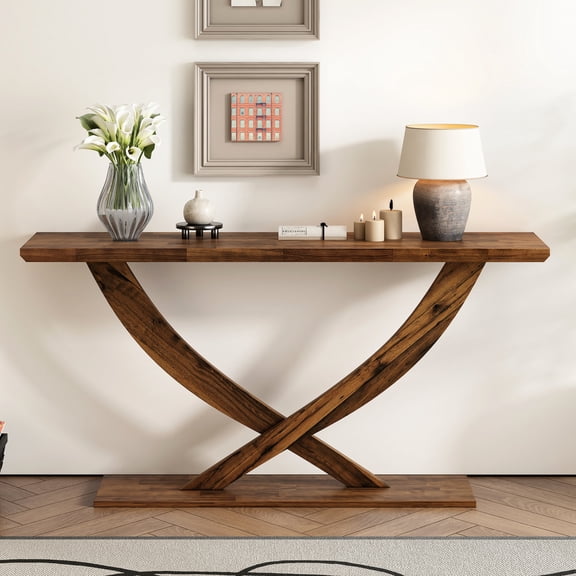 Rustic Cross-leg Console / Displays Vases and Decor / Durable Construction