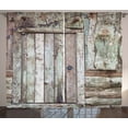 thumbnail image 1 of Ambesonne Rustic Curtains 2 Panel Set, Old Barn Door Cottage, 108" x 63", Warm Taupe Cocoa, 1 of 3