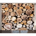 thumbnail image 1 of Ambesonne Rustic Curtains 2 Panel Set, Wooden Logs Oak Tree, 108" x 96", Pale Sand Brown, 1 of 2