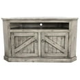 thumbnail image 1 of Rustic Curve Corner TV Stand with 2 Rustic Panel Doors, Rustic Grey, 1 of 1
