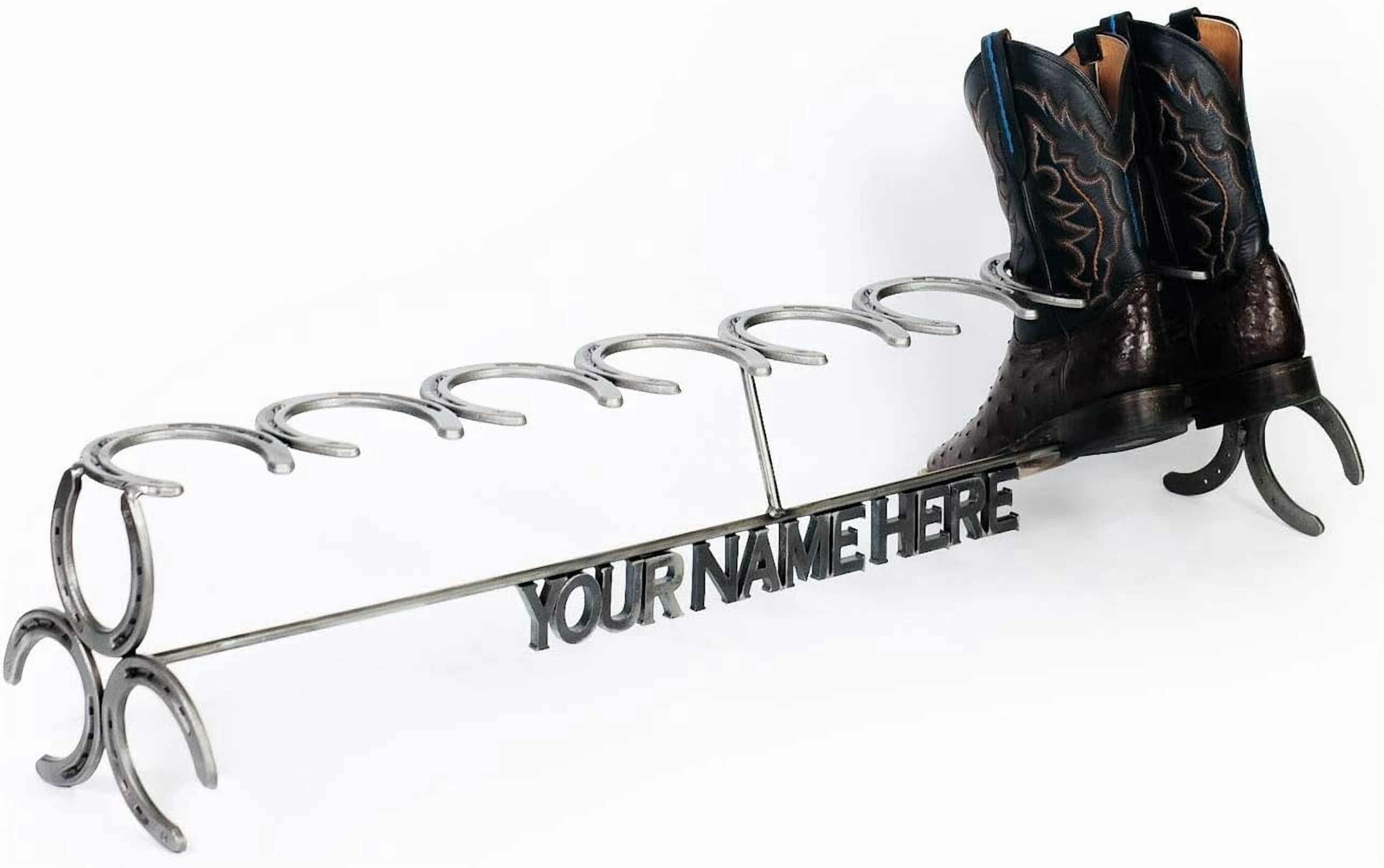 Rustic Custom Beds Rustic Custom Name Horseshoe Boot Rack - The Heritage Forge - Walmart.com