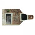 thumbnail image 1 of Rustic Cutting Board, Old Door and Window Brick Wall Suburban Area European Aged House Entrance, Tempered Glass Cutting and Serving Board, Wine Bottle Shape, Brown Cream Redwood, by Ambesonne, 1 of 5