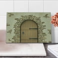 thumbnail image 1 of Rustic Cutting Board, Wine Cellar Entrance Stone Arch Architecture European Building, Decorative Tempered Glass Cutting and Serving Board, Small Size, Sand Brown Pale Brown, by Ambesonne, 1 of 5