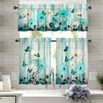 thumbnail image 1 of Rustic Daisy Kitchen Curtains and Valances Set - 3 Piece Kitchen Curtains 36 Inch Length Sets with Valance for Windows Butterfly Daisy American Country Farm, 1 of 5