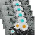 thumbnail image 1 of Rustic Daisy Placemats for Kids Teens Youth,Retro Floral Place Mats Non Slip,Grunge White and Grey Watercolor Table Mats 12x18,Country Art Placemats Set of 4 Kitchen Room Table Decor, 1 of 4