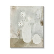Rustic Daisy Vase Still Life Botanical & Floral Graphic Art Gallery Wrapped Canvas Print Wall Art