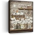 thumbnail image 1 of Rustic Daisy Wall Art Vintage Bathroom Canvas Print Bathroom Decor Flower Butterfly Painting Farmhouse Rustic Bathroom Picture Home Decor For Bathroom Bedroom Ready To Hang 12x16 Inch, 1 of 6