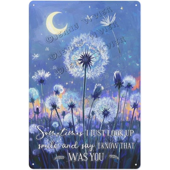 Rustic Dandelion Metal Sign Inspirational Quote Wall Art for Bedroom, Living Room, Office Motivational Tin Sign for Encouraging Gift Ideas 8x12 inch