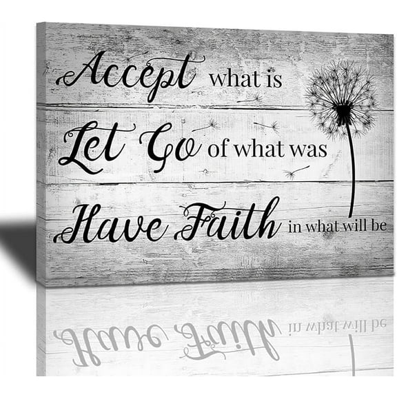 Rustic Dandelion Picture Canvas Wall Art Print Black and white Inspirational Quotes Painting Poster Farmhouse Vintage Wood Artworks Framed Home Decor For Living Room Bathroom Bedroom Kitchen12x16inch