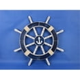 thumbnail image 1 of Rustic Dark Blue Ship Wheel With Anchor 18 in. Decorative Accent, 1 of 1
