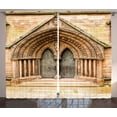 thumbnail image 1 of Ambesonne Rustic Curtains 2 Panel Set, Medieval Door, 108" x 84", Cream, 1 of 3
