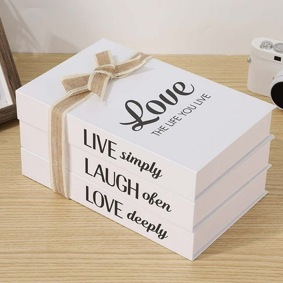 Rustic Decorative Book Stack Set Perfect For Coffee Tables And Entryways Love Smile Home