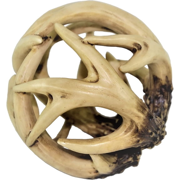 Rustic Decorative Faux Deer Antler Rattan Ball Centerpiece Bowl Cabin Decor