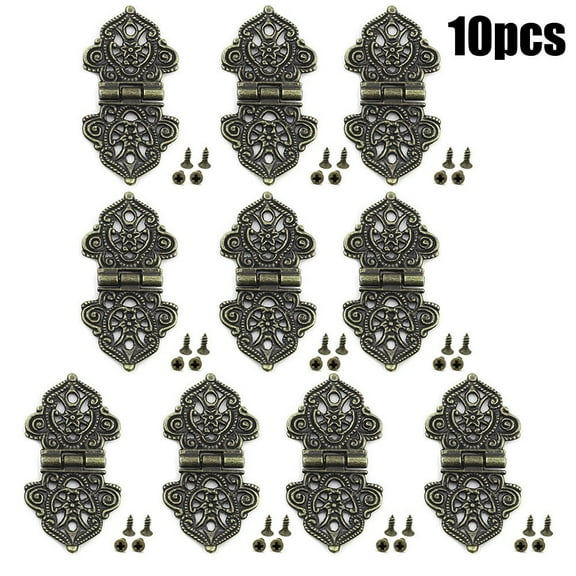 Rustic Decorative Hinges Pack of 10 for Cabinet Bin Wardrobe Antique Door