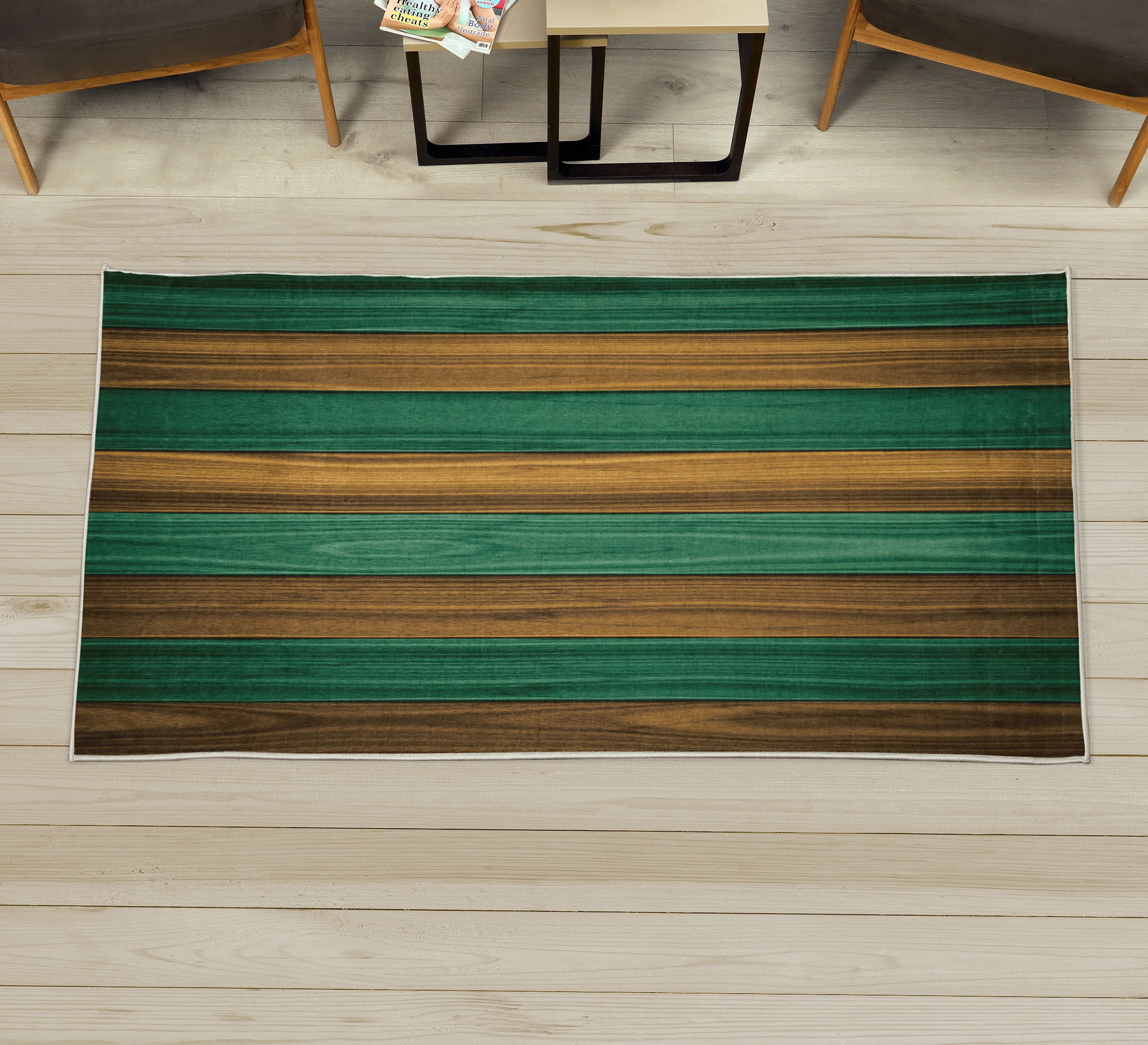 Rustic Mat Rrof Rustic Decorative Rug, Vertical Wooden Planks Image Cottage Cabin Life ...