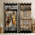 thumbnail image 1 of Rustic Deer Curtains Hunting Deer 30%-50% Blackout Curtains For Bedroom,Wild Animal Curtains & Drapes Wildlife Woodland Animal Theme Window Curtains (42Wx63L), 1 of 6