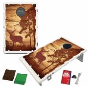 Rustic Deer Hunter Portable 2x3 Bean Bag Toss Cornhole Style Game by BAGGO