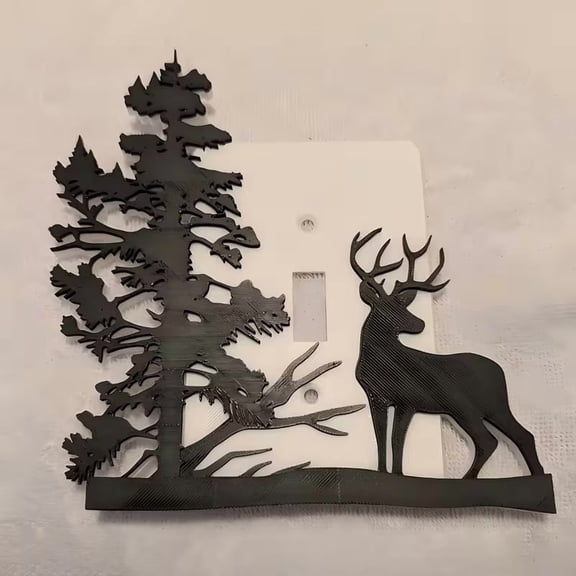 Rustic Deer Shadow Light Switch Cover Farmhouse Wall Plate