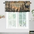 thumbnail image 1 of Rustic Deer Window Curtains Valances Forest Tree Retro Barn Door Wildlife Animal Wooden Planks Rod Pocket Window Valance for Living Room Bathroom Bedroom Kitchen 54 by 18 in, 1 Panel, 1 of 6