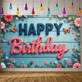 thumbnail image 1 of Rustic Design Birthday Party Banner Wooden Backdrop Sign for Birthday Party Indoor Decoration Event Celebration, 1 of 9