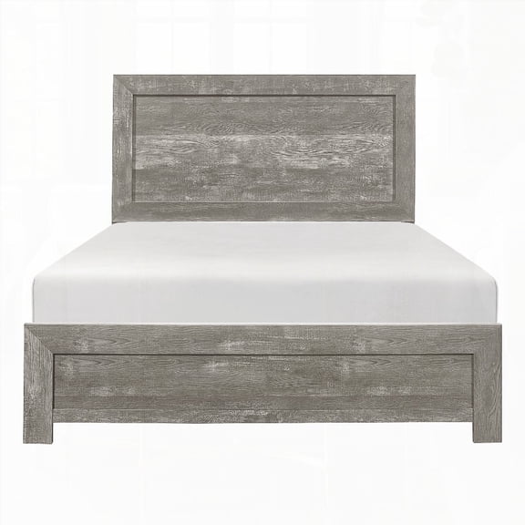 Rustic Design Gray Finish 1pc Queen Size Bed Set with Headboard & Footboard, Malaysia Origin