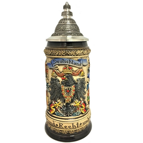 Rustic Deutschland Germany Eagle with Oak Leaves LE German Beer Stein .25 L