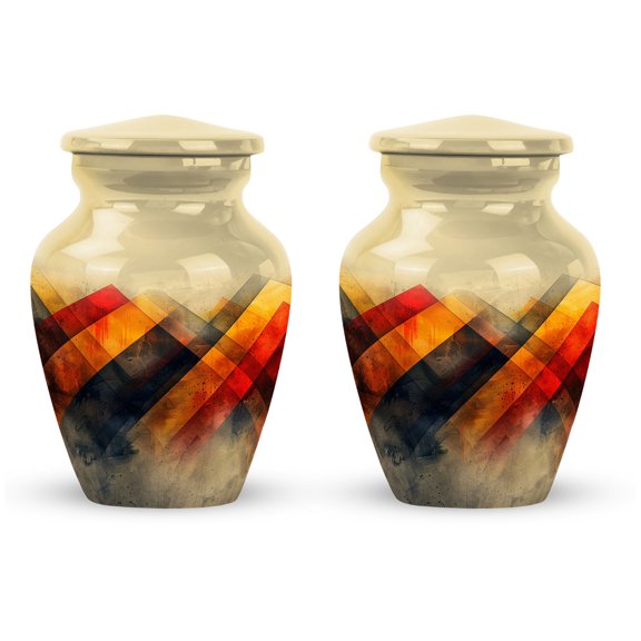 Rustic Diamond Tapestry Ash Urns For Humans Keepsake - Miniature Urns For Human Ashes - Urns For Human Ashes Adult Male Dad - Keepsakes For Ashes Of Loved Ones (Size -3inch,2Pcs)