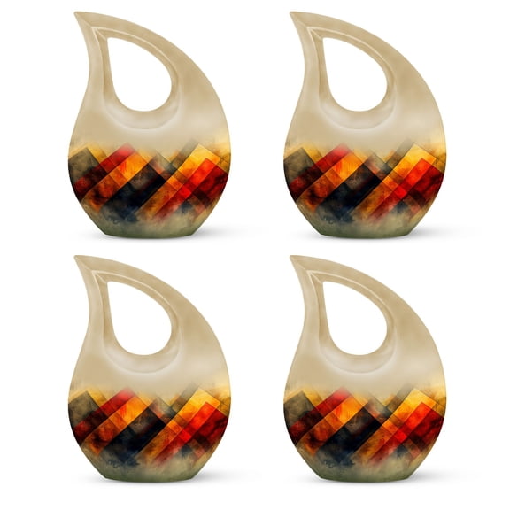 Rustic Diamond Tapestry Urn - Cremation Urns For Burial - Urns For Human Ashes Adult Man - Small Urns For Ashes - Burial Urns For Adult Human Ashes, cremation urns for human(Size - 4inch, 4Pcs)