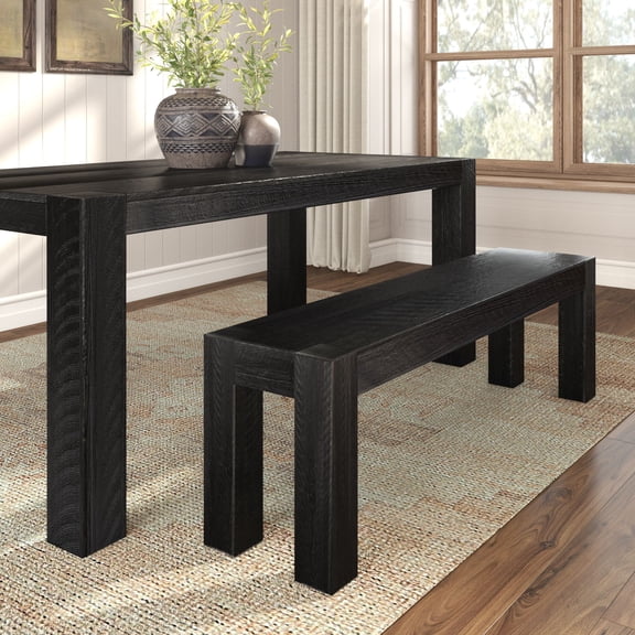 Rustic Dining Bench (57.9in / 1470mm), Rustic Char