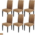 thumbnail image 1 of Rustic Dining Chair Cover Set of 6 - Retro Farmhouse Brown Wooden Stretch Chair Protectors Slipcover, Spandex Kitchen Chair Seat Back Cushion Slip Cover for Dining Room, Party, Hotel, Ceremony, 1 of 6