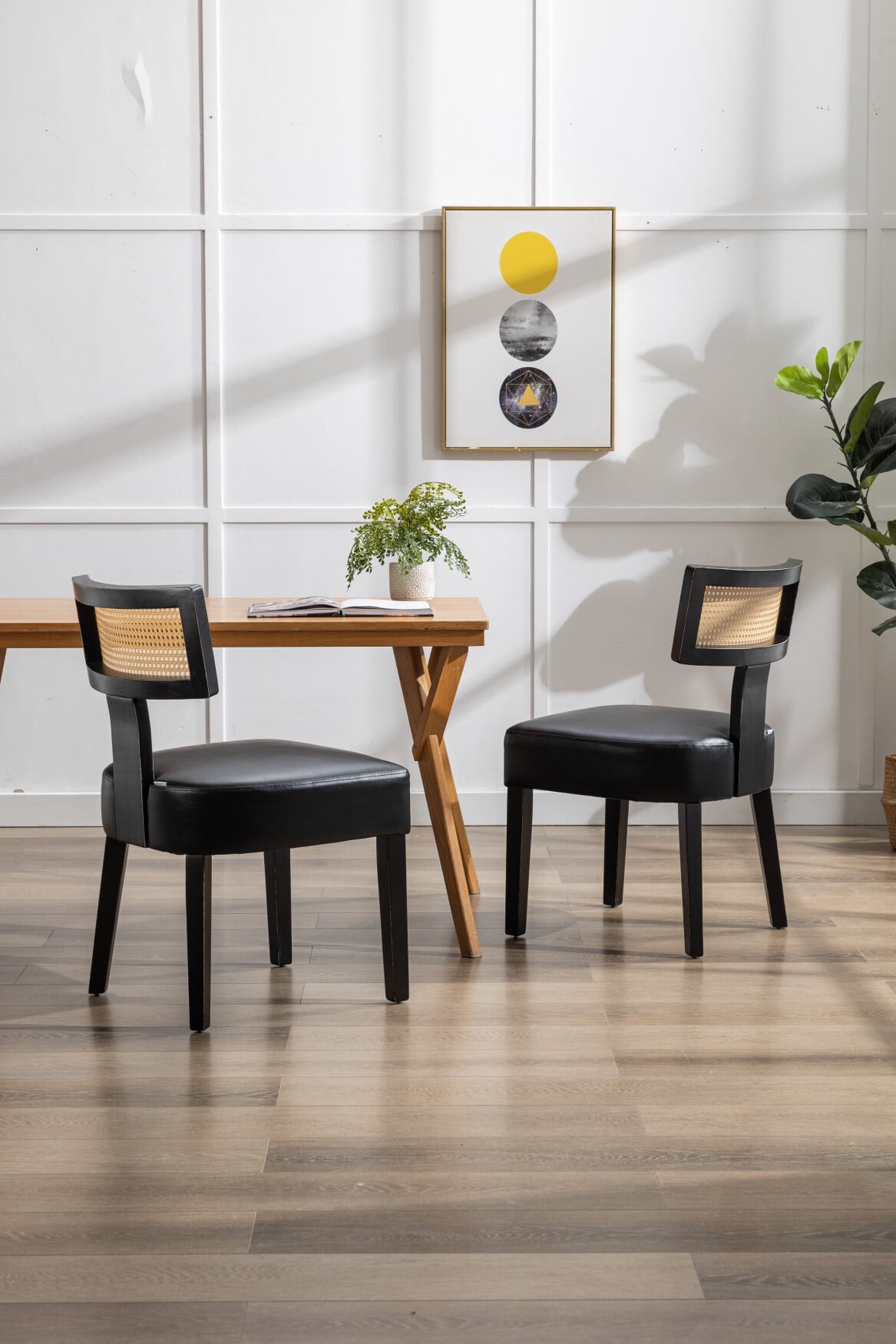 Rustic Dining Chairs Set of 2, Farmhouse Dining Room Chairs with Wood