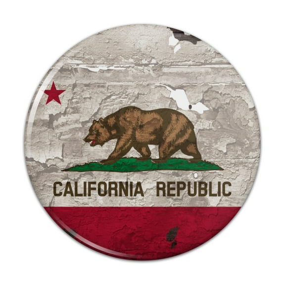 Rustic Distressed California State Flag Kitchen Refrigerator Locker Button Magnet