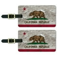 thumbnail image 1 of Rustic Distressed California State Flag Luggage ID Tags Suitcase Carry-On Cards - Set of 2, 1 of 5