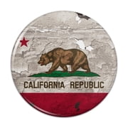 Rustic Distressed California State Flag Pinback Button Pin