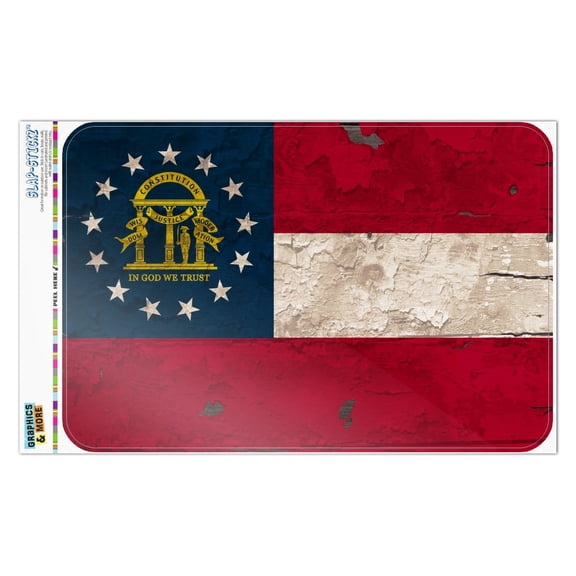 Rustic Distressed Georgia State Flag Home Business Office Sign