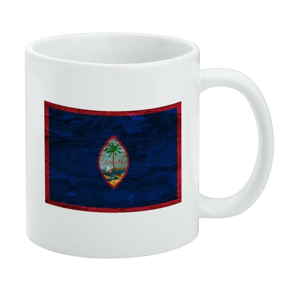 Rustic Distressed Guam Flag White Mug
