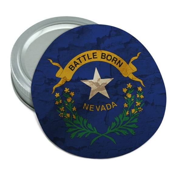 Rustic Distressed Nevada State Flag Round Rubber Non-Slip Jar Gripper Lid Opener