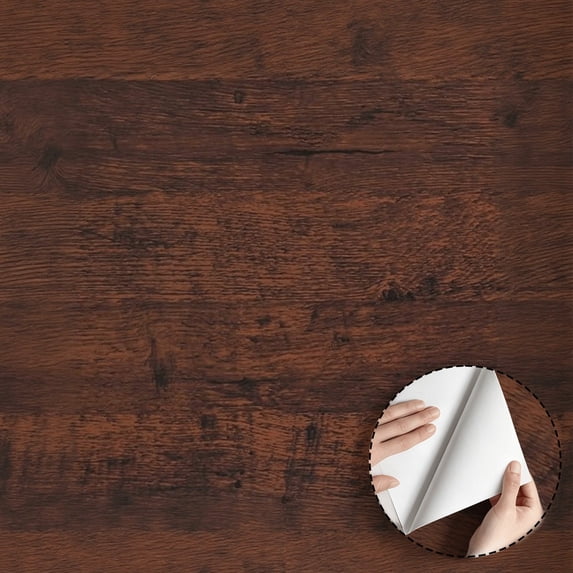 Rustic Distressed Wood Grain Wallpaper Vintage Farmhouse Self Adhesive and Removable Waterproof Wall Decor for Living Room Bedroom Kitchen Cabinet Drawer Dorm Room 17.7 * 118 in